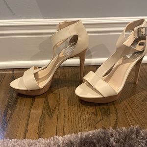 Vince Camuto cream shoes.